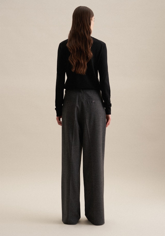 Regular Hose uni Melange in Grau | Seidensticker Onlineshop