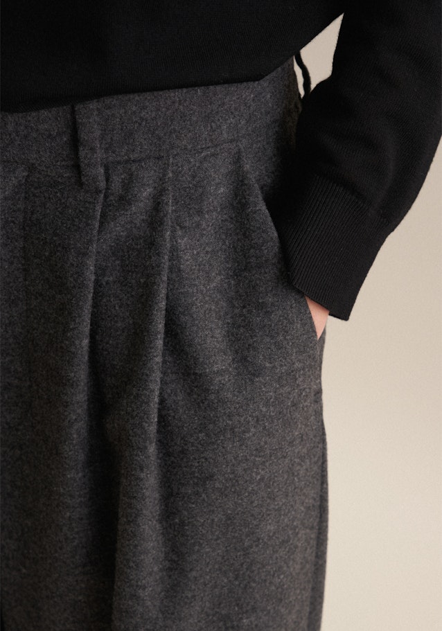 Regular Hose uni Melange in Grau | Seidensticker Onlineshop