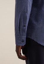 Twill Business overhemd in Shaped with Kentkraag and extra long sleeve in Donkerblauw |  Seidensticker Onlineshop