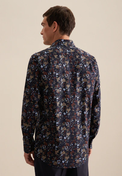 Regular Business Shirt Print in Brown |  Seidensticker Onlineshop