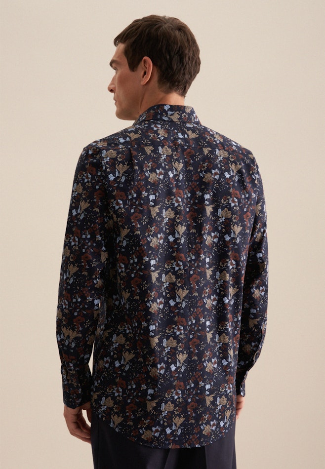 Regular Business Hemd Druck in Braun | Seidensticker Onlineshop