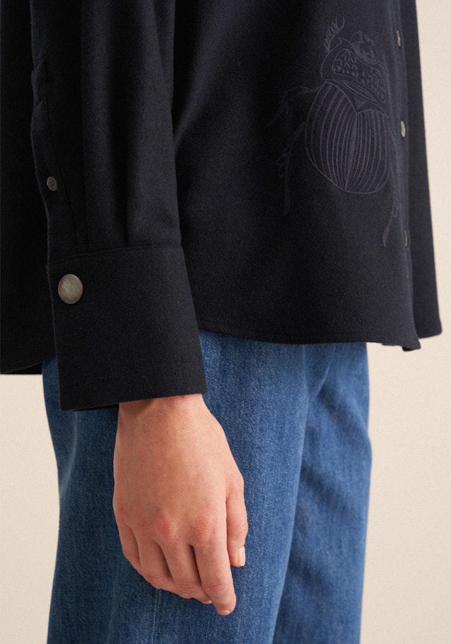 Chemisier uni Melange in Bleu Foncé | Seidensticker Onlineshop
