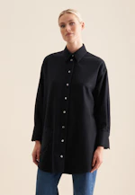 Chemisier long Uni Melange in Bleu Foncé |  Seidensticker Onlineshop