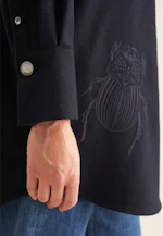 Chemisier long Uni Melange in Bleu Foncé |  Seidensticker Onlineshop