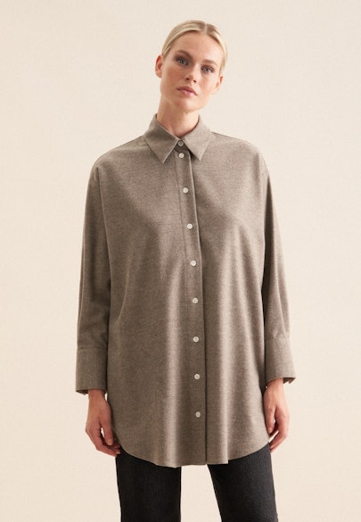 Chemisier long Uni Melange in Gris |  Seidensticker Onlineshop