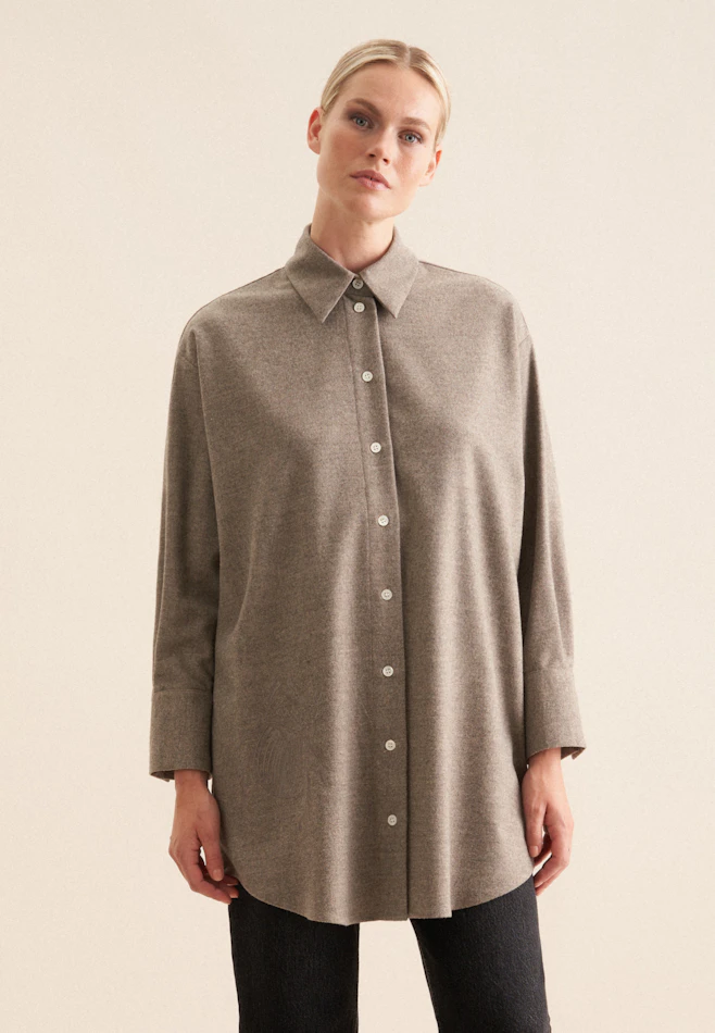Longbluse Uni Melange in Grau | Seidensticker Onlineshop
