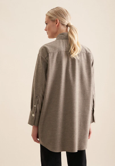 Longbluse Uni Melange in Grau | Seidensticker Onlineshop