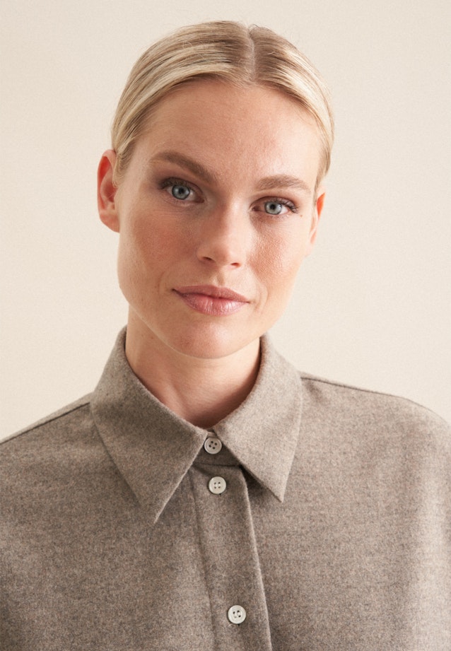 Longbluse uni Melange in Grau |  Seidensticker Onlineshop