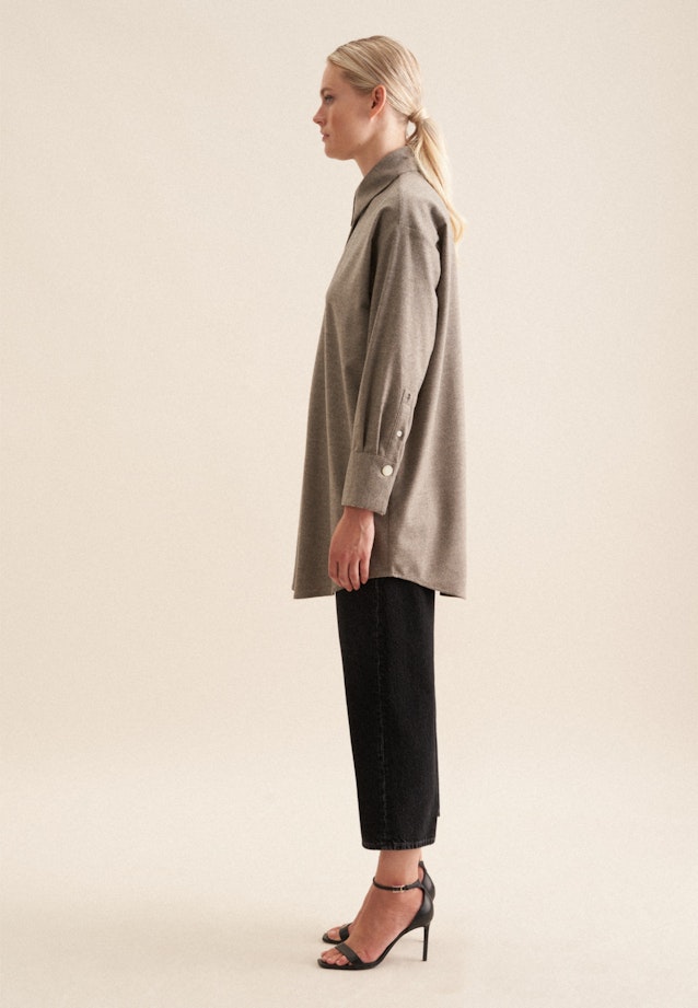 Longbluse uni Melange in Grau |  Seidensticker Onlineshop