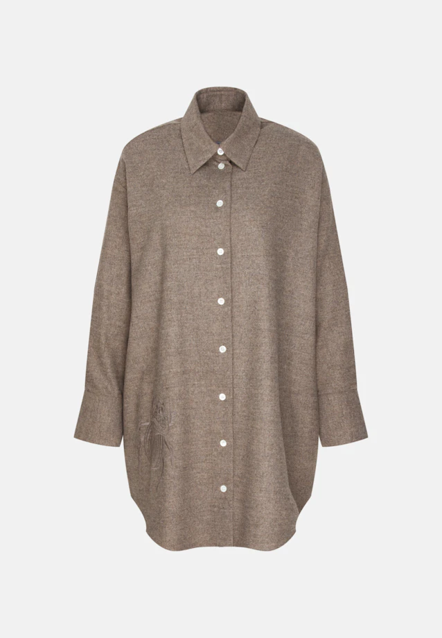 Longbluse Uni Melange in Grau |  Seidensticker Onlineshop