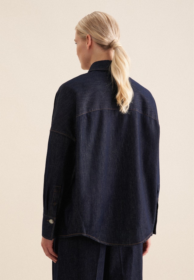 Denim Shirtblouse in Donkerblauw |  Seidensticker Onlineshop