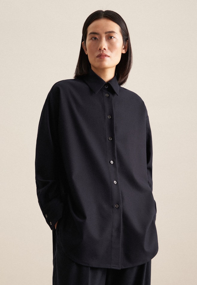 Collar Long Blouse in Dark Blue | Seidensticker online shop