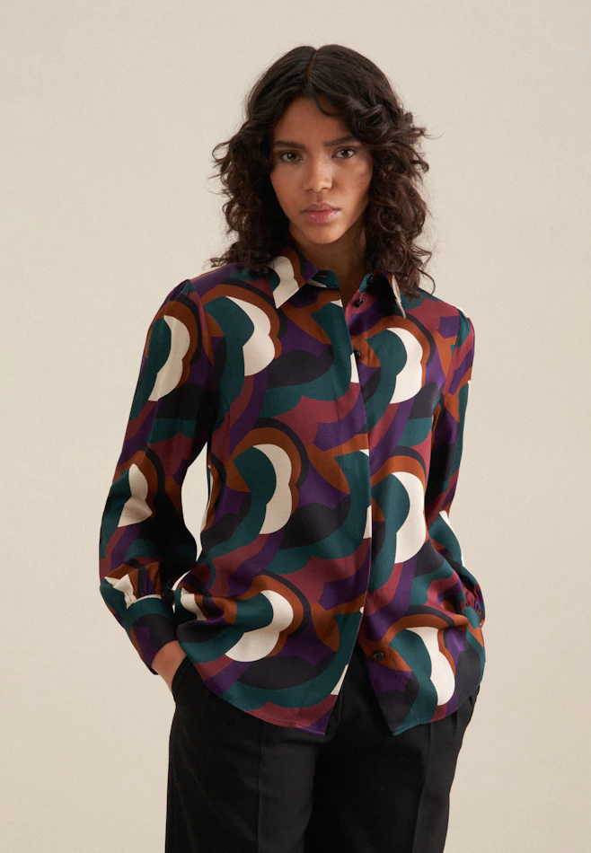 Chemisier chemise Imprimé dans Noir | Boutique en ligne Seidensticker