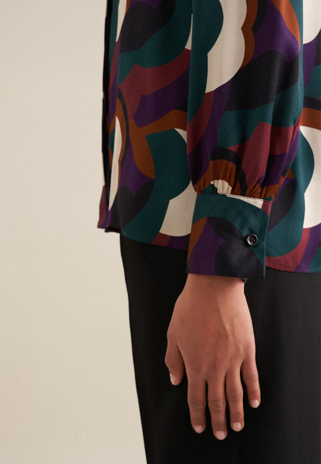 Hemdbluse Druck in Schwarz |  Seidensticker Onlineshop
