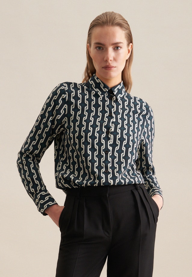 Leinwandbindung Shirtblouse in Groen |  Seidensticker Onlineshop