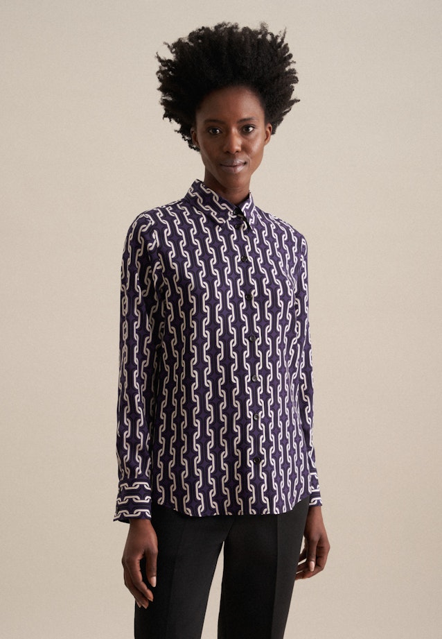 Plain weave Shirt Blouse in Purple |  Seidensticker Onlineshop