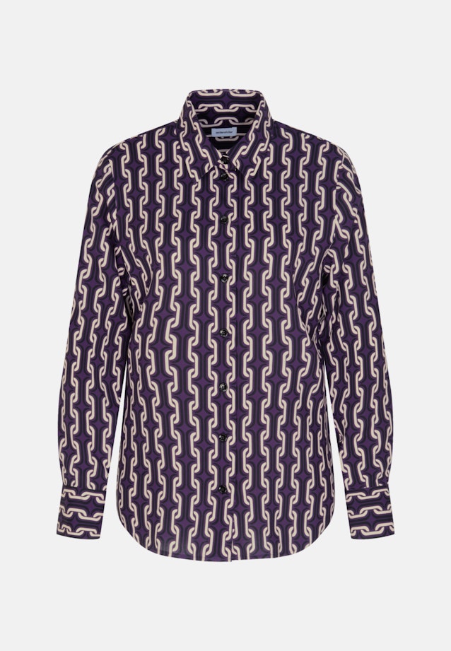 Long sleeve Plain weave Shirt Blouse in Purple |  Seidensticker Onlineshop