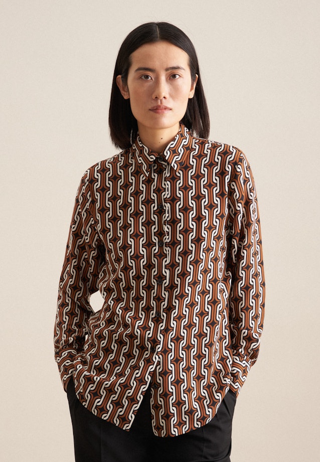 Leinwandbindung Shirtblouse in Bruin |  Seidensticker Onlineshop