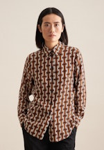 Leinwandbindung Shirtblouse in Bruin |  Seidensticker Onlineshop