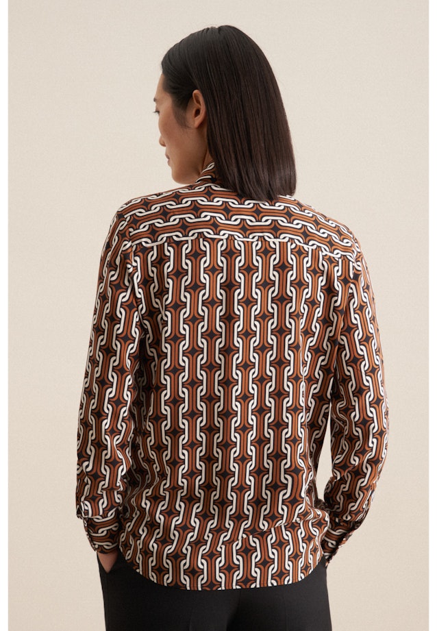 Long sleeve Plain weave Shirt Blouse in Brown |  Seidensticker Onlineshop