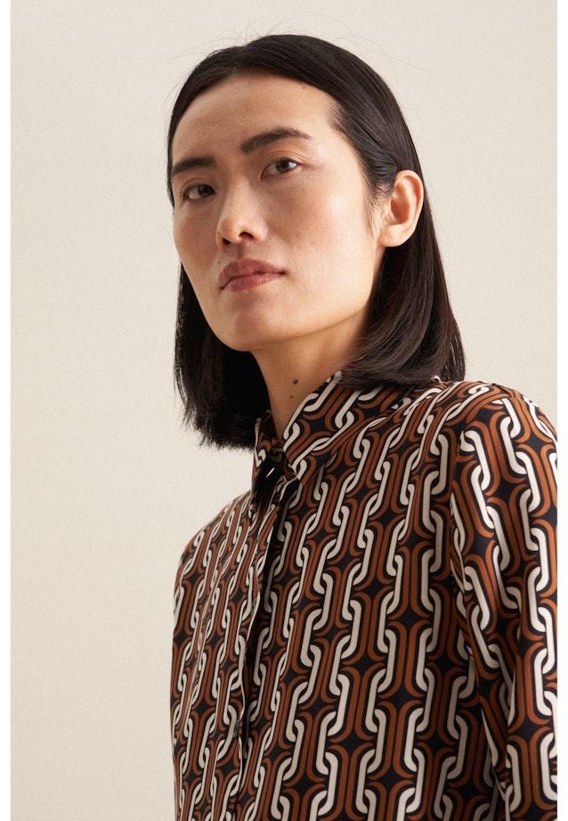 Leinwandbindung Shirtblouse in Bruin |  Seidensticker Onlineshop