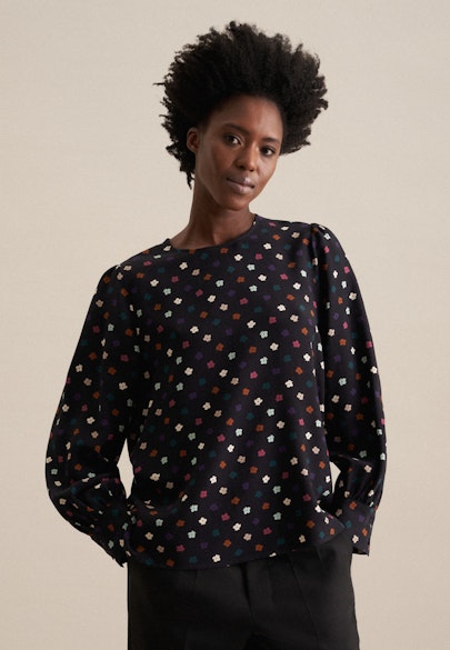 Shirt Blouse Print in Black |  Seidensticker Onlineshop