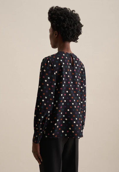 Shirtbluse Druck in Schwarz |  Seidensticker Onlineshop