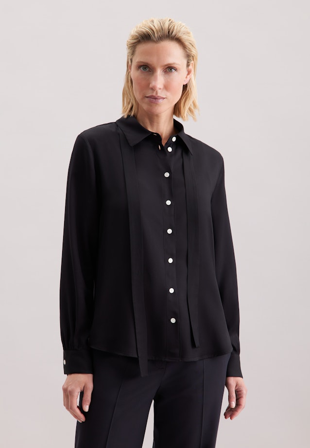 Hemdbluse Uni in Schwarz |  Seidensticker Onlineshop