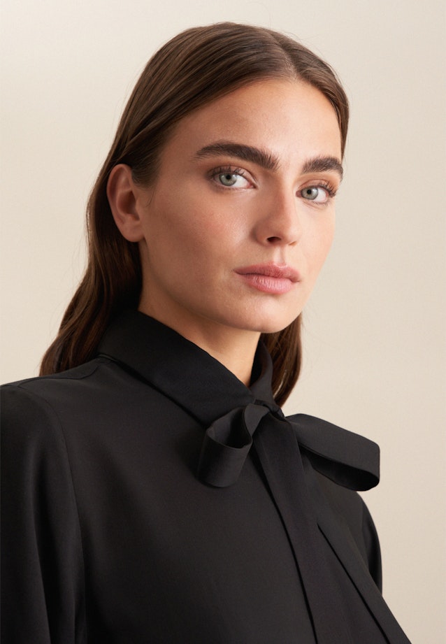 Plain weave Shirt Blouse in Black |  Seidensticker Onlineshop