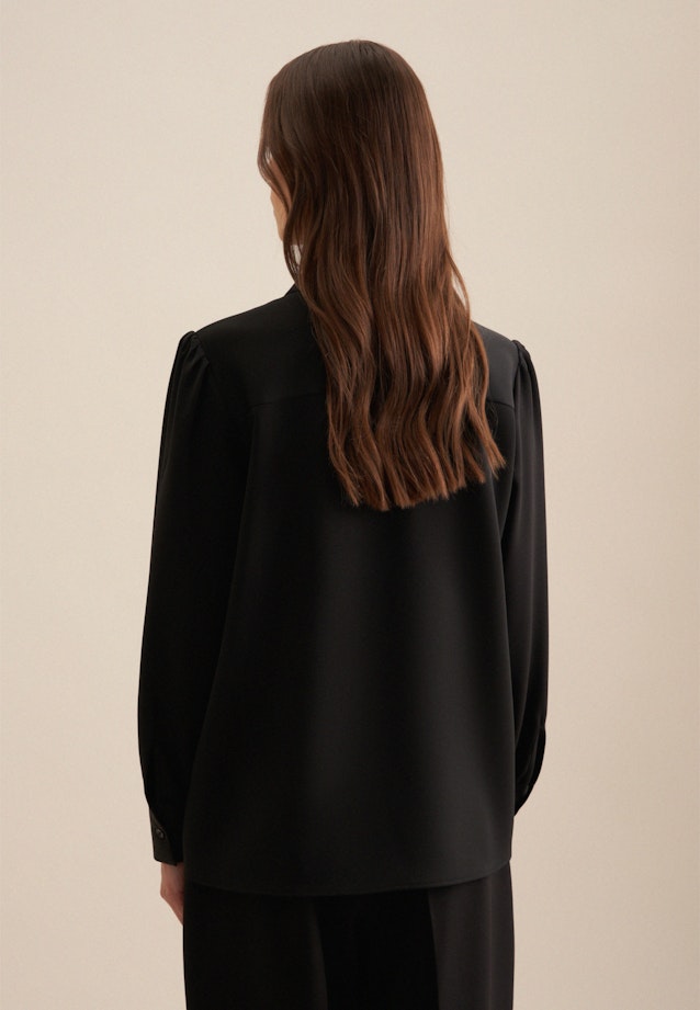 Long sleeve Crepe Shirt Blouse in Black |  Seidensticker Onlineshop