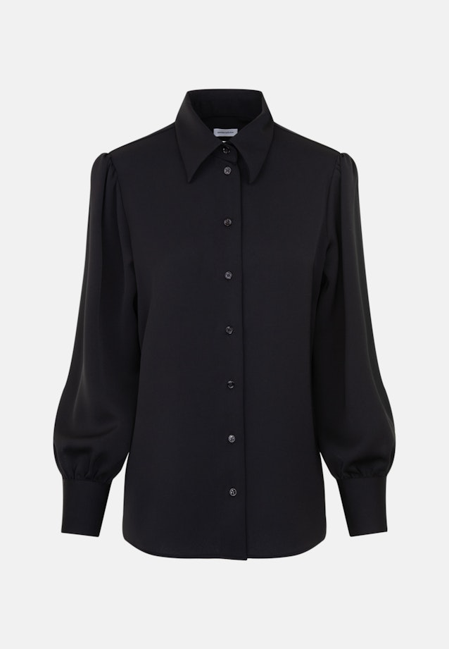 Long sleeve Crepe Shirt Blouse in Black |  Seidensticker Onlineshop