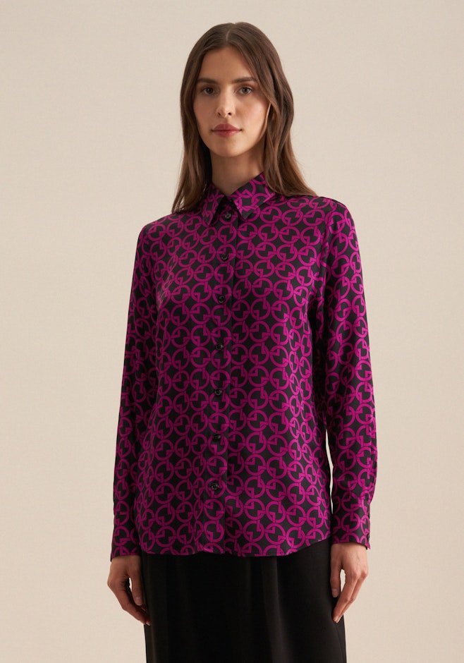 Hemdbluse Druck in Lila | Seidensticker Onlineshop