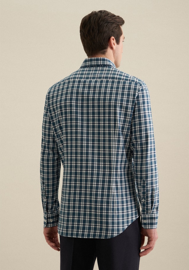 Slim Flanellhemd Karo in Türkis | Seidensticker Onlineshop