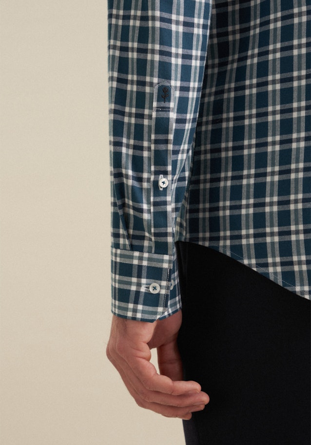 Slim Flanellhemd Karo in Türkis | Seidensticker Onlineshop