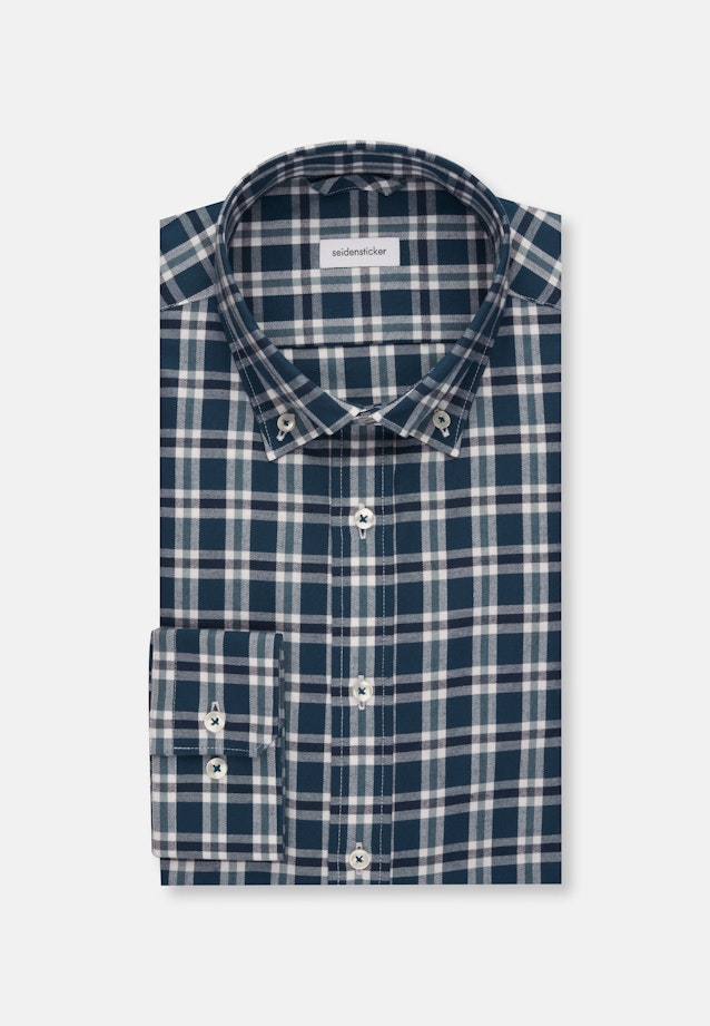 Slim Flannel shirt Check in Turquoise |  Seidensticker Onlineshop