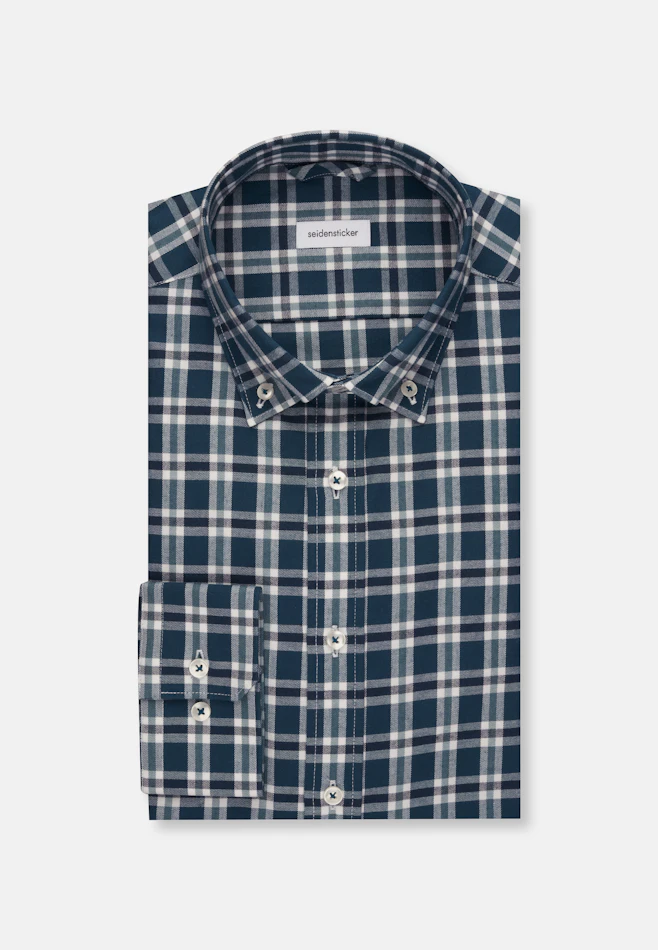 Slim Chemise en flanelle carreaux dans Turquoise | Boutique en ligne Seidensticker