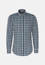 Flannel shirt in Slim with Button-Down-Collar in Turquoise |  Seidensticker Onlineshop