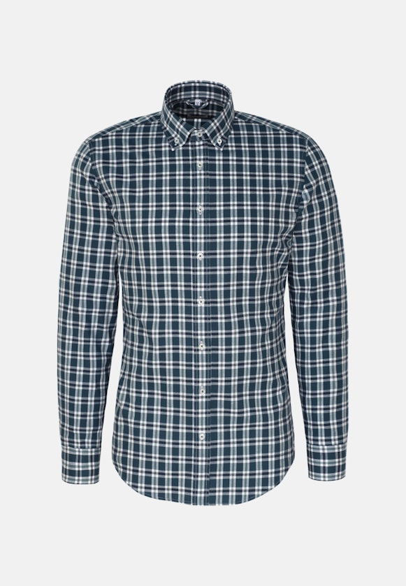 Slim Flannel shirt Check in Turquoise |  Seidensticker Onlineshop
