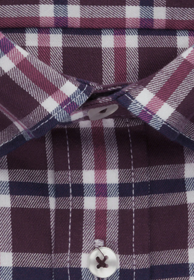 Slim Flanellhemd Karo in Lila |  Seidensticker Onlineshop