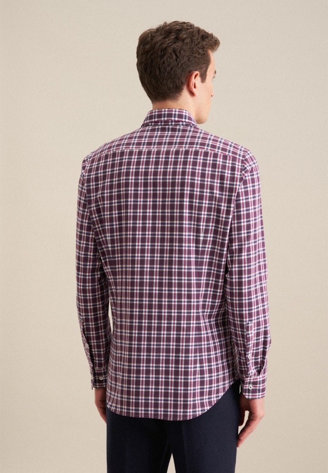 Flannel shirt in Slim with Button-Down-Collar in Purple |  Seidensticker Onlineshop