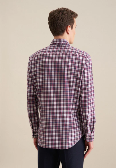 Slim Flanellhemd Karo in Lila |  Seidensticker Onlineshop