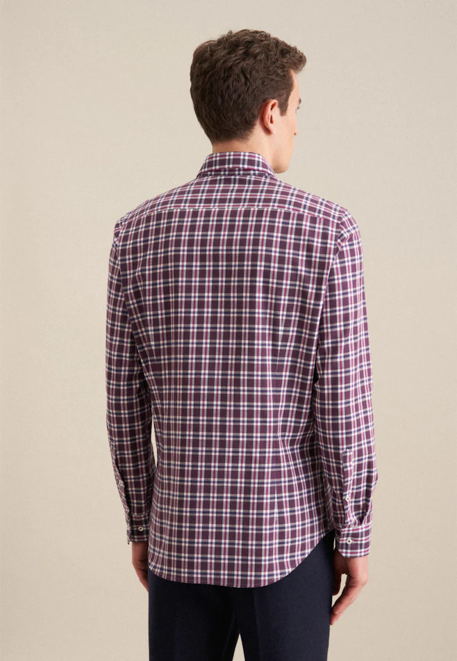 Slim Flanellhemd Karo in Lila | Seidensticker Onlineshop