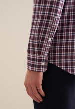 Flanellen hemd in Slim with Button-Down-Kraag in Paars |  Seidensticker Onlineshop