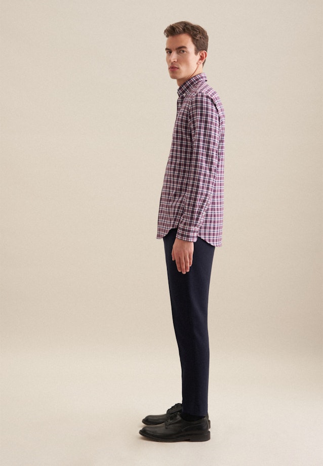 Chemise en flanelle Slim Flanelle Col Boutonné in Lilas |  Seidensticker Onlineshop