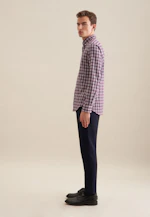 Slim Flanellhemd Karo in Lila |  Seidensticker Onlineshop