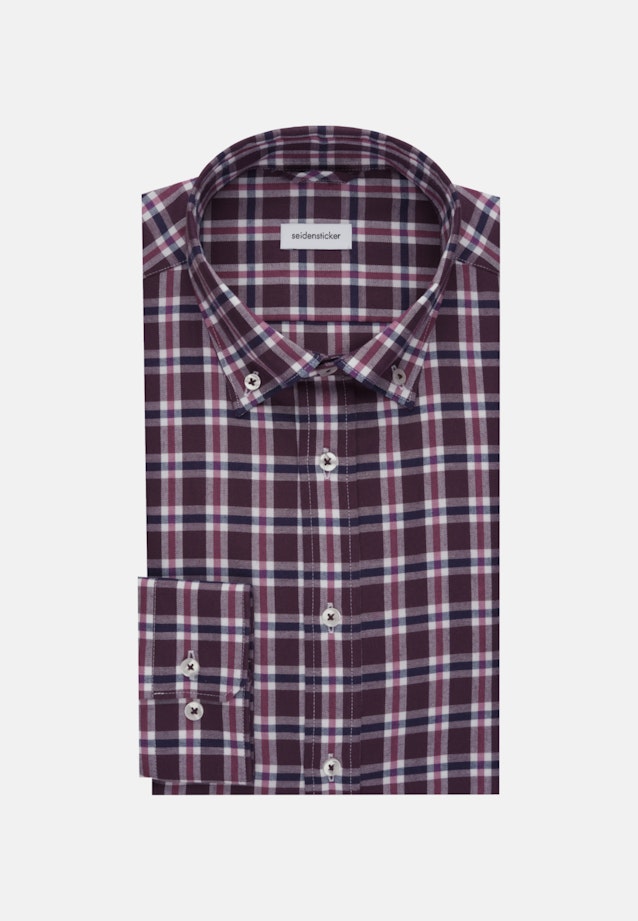 Flannel shirt in Slim with Button-Down-Collar in Purple |  Seidensticker Onlineshop