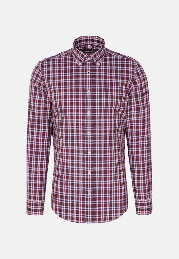 Flannel shirt in Slim with Button-Down-Collar in Purple |  Seidensticker Onlineshop