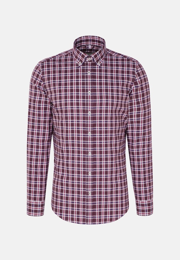 Slim Flannel shirt Check in Purple |  Seidensticker Onlineshop