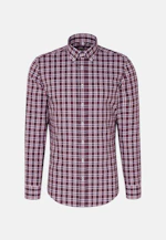 Slim Flanellhemd Karo in Lila |  Seidensticker Onlineshop