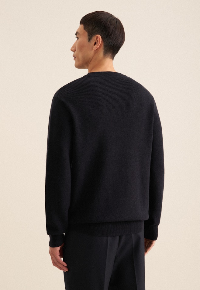 Regular Pullover Uni dans Bleu Foncé | Boutique en ligne Seidensticker